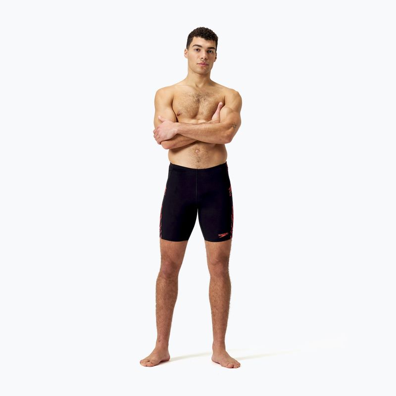 Speedo Tech Panel Uomo Swim Jammer nero/rosso scuro/bianco americano 2