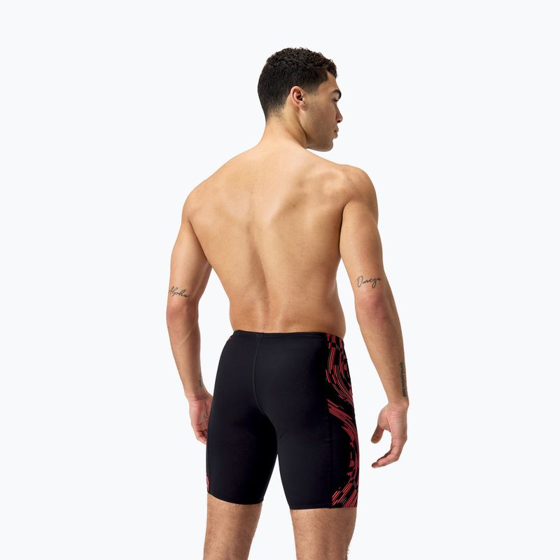 Speedo Tech Panel Uomo Swim Jammer nero/rosso scuro/bianco americano 3