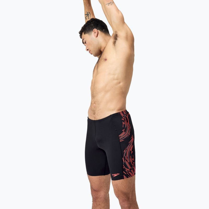 Speedo Tech Panel Uomo Swim Jammer nero/rosso scuro/bianco americano 4