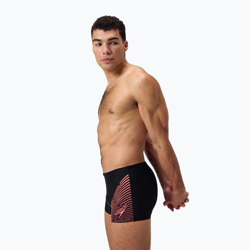 Speedo Medley Logo Aquashort boxer da uomo nero/rosso 9