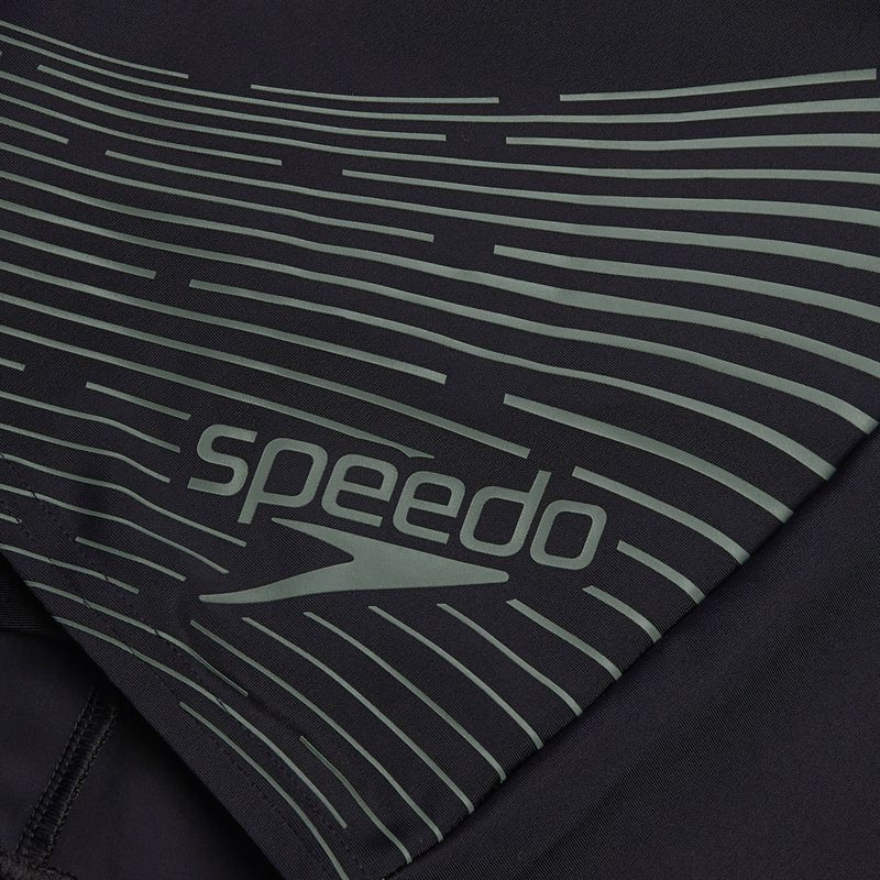 Speedo Medley Logo Aquashort uomo nero/verde piscina boxer 4