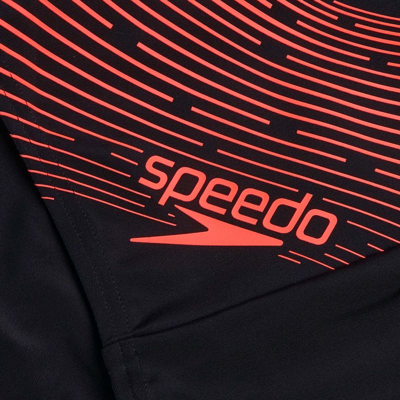 Speedo Medley Logo Swim Jammer nero/rosso da uomo 4