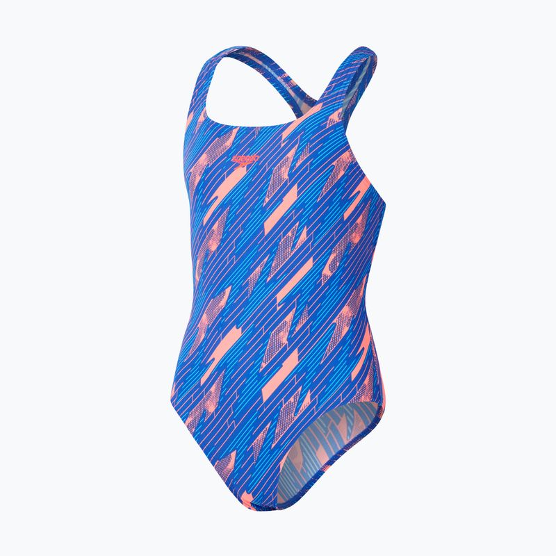 Costume intero Speedo HyperBoom Allover Medalist rosso sirena/blu cobalto/picton blu per bambini