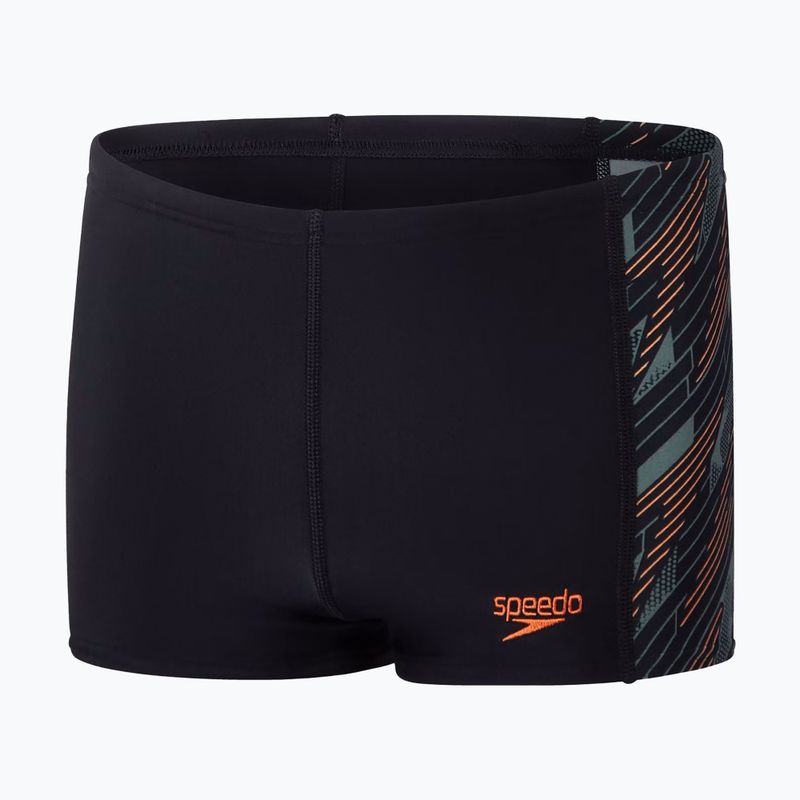 Boxer da nuoto Speedo HyperBoom Panel per bambini Aquashort nero/verde campagna/marino