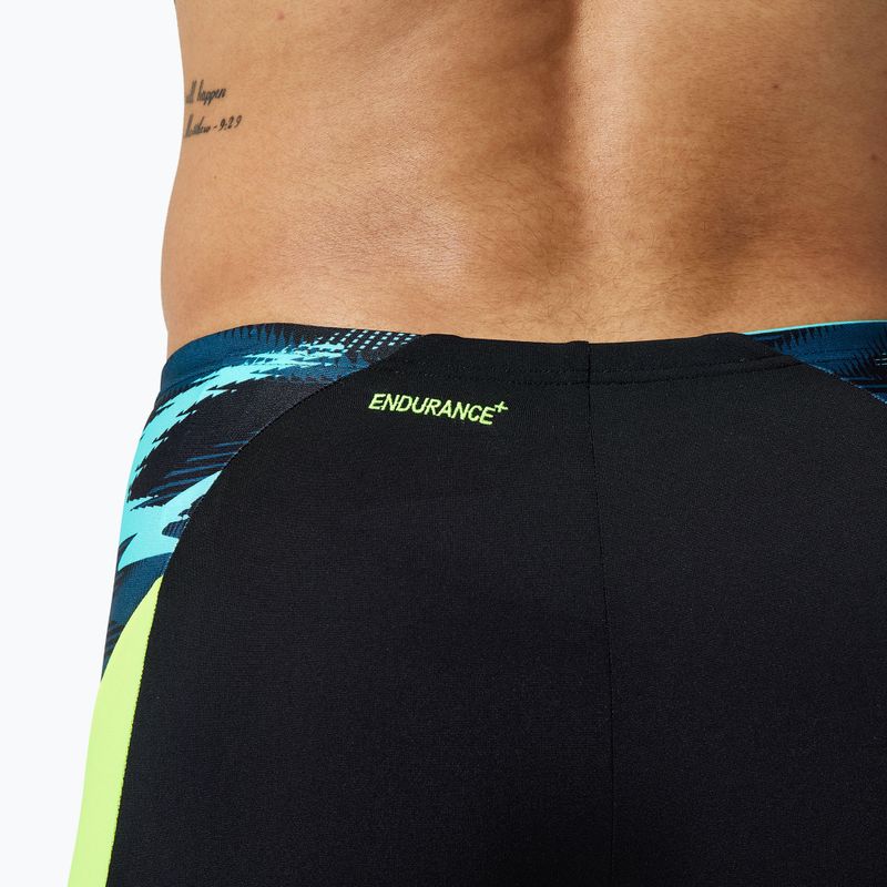 Speedo Endurance+ MAX Splice Aquashort boxer da uomo per il nuoto nero/giallo acido 4