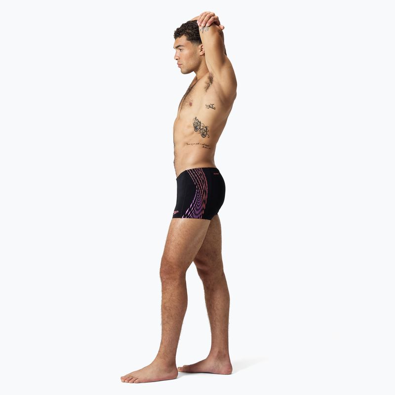 Speedo Tech Panel Aquashort uomo nero/corallo sabbia boxer nuoto 2
