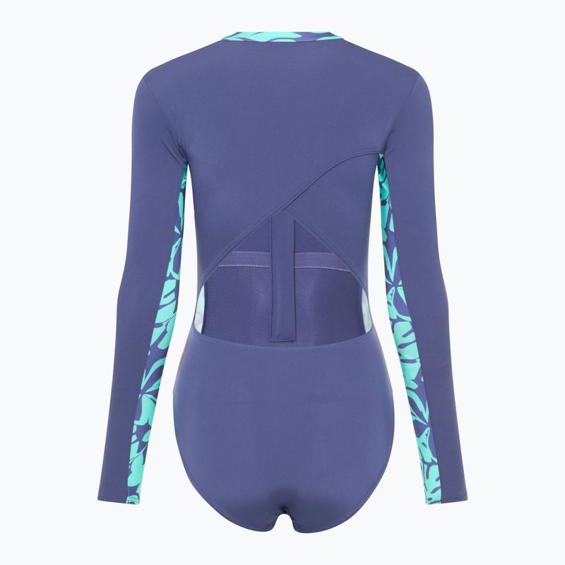 Speedo costume intero donna Pannello manica lunga hapuna blu 2
