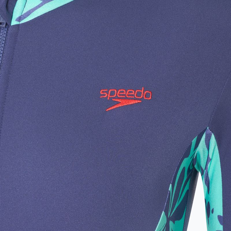 Speedo costume intero donna Pannello manica lunga hapuna blu 3