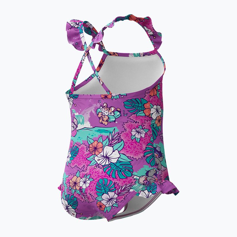 Speedo Learn To Swim - Costume intero da bagno per bambini stampato con fronzoli - viola neon 2