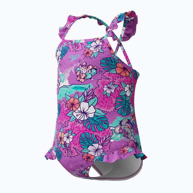 Speedo Learn To Swim - Costume intero da bagno per bambini stampato con fronzoli - viola neon 3