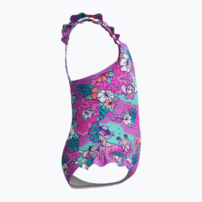 Speedo Learn To Swim - Costume intero da bagno per bambini stampato con fronzoli - viola neon 4