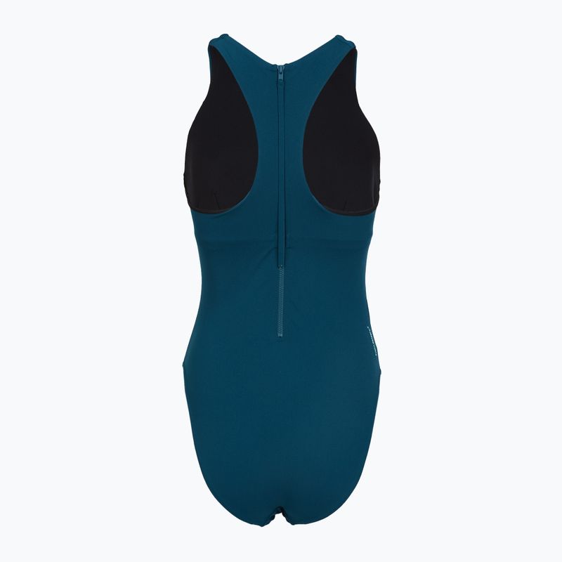 Costume da bagno intero donna Speedo Racer Zip with Built in Swim Bra dark teal 2