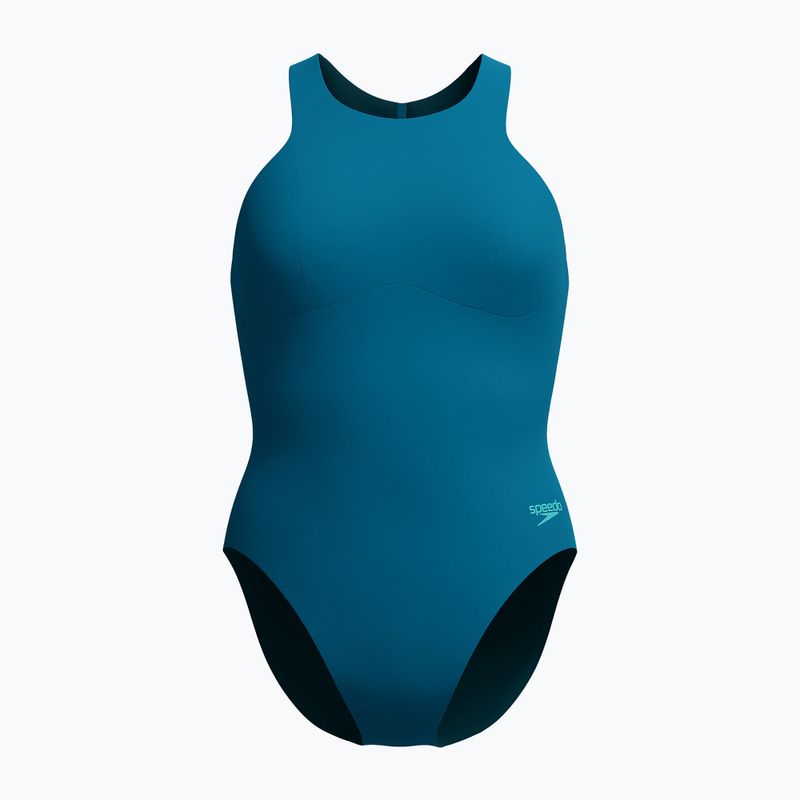 Costume da bagno intero donna Speedo Racer Zip with Built in Swim Bra dark teal 7