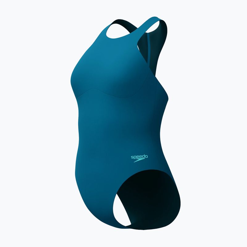 Costume da bagno intero donna Speedo Racer Zip with Built in Swim Bra dark teal 8