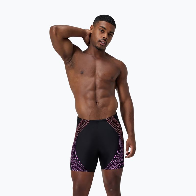 Jammer da nuoto da uomo Speedo Duo Logo Print Mid Jammer black/coral sands/neon violet 6
