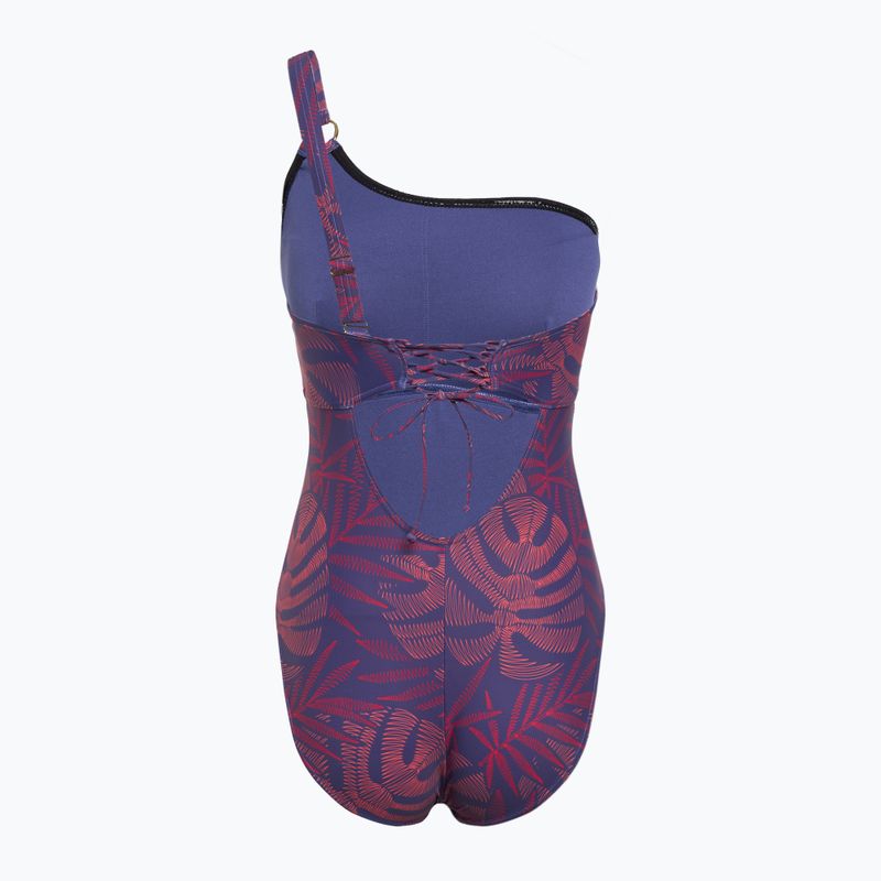 Speedo costume intero donna Shaping Printed Asymmetric hapuna blu 2