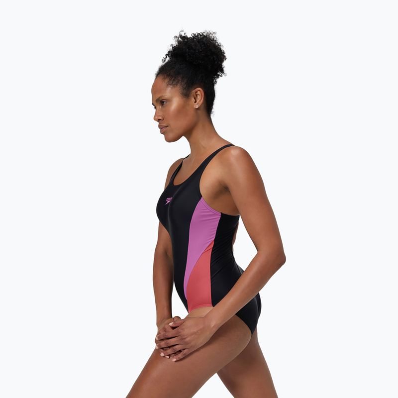 Costume da bagno intero da donna Speedo Colourblock 2.0 neon violet 4