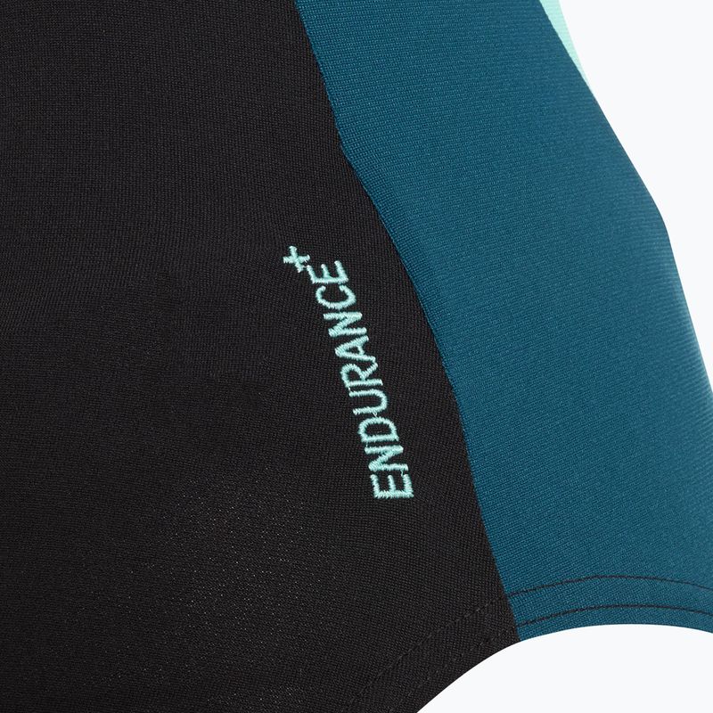 Costume intero Speedo da donna Collo alto con spacco incrociato sul retro verde scuro 4