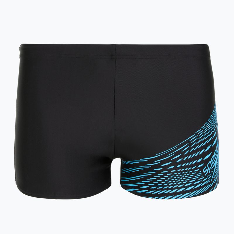 Speedo Medley Logo Aquashort boxer da uomo per il nuoto nero/blu pittoresco