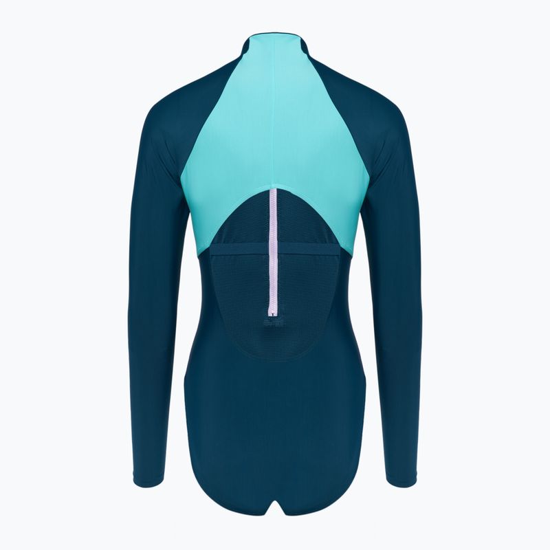 Speedo costume da bagno intero donna Zip Colorblock verde scuro 2
