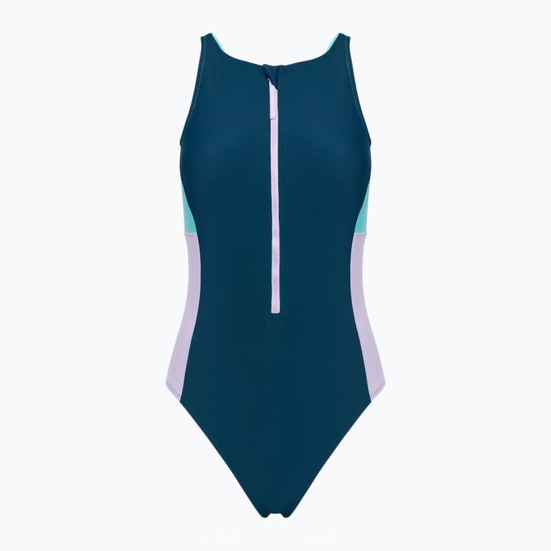 Speedo costume da bagno intero donna Zip Colorblock verde scuro