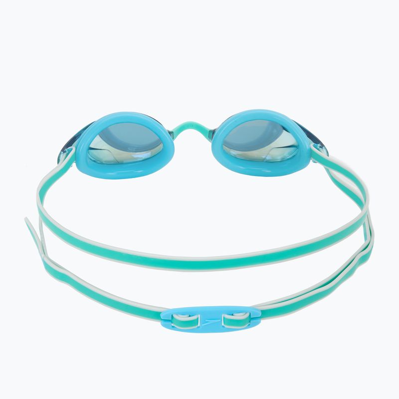 Occhialini da nuoto Speedo Vanquisher 3.0 Mirrored da donna bottone celeste/celeste/oro a specchio 4