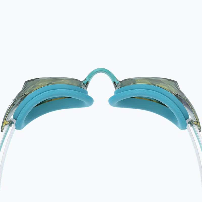 Occhialini da nuoto Speedo Vanquisher 3.0 Mirrored da donna bottone celeste/celeste/oro a specchio 2