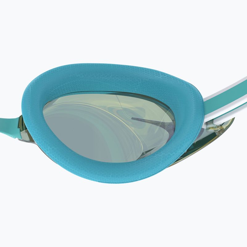 Occhialini da nuoto Speedo Vanquisher 3.0 Mirrored da donna bottone celeste/celeste/oro a specchio 5