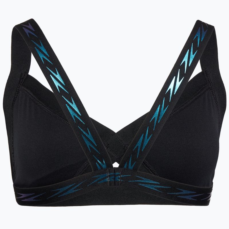 Speedo Solid Logo Elastic Cross Front Swimsuit Top antracite 2