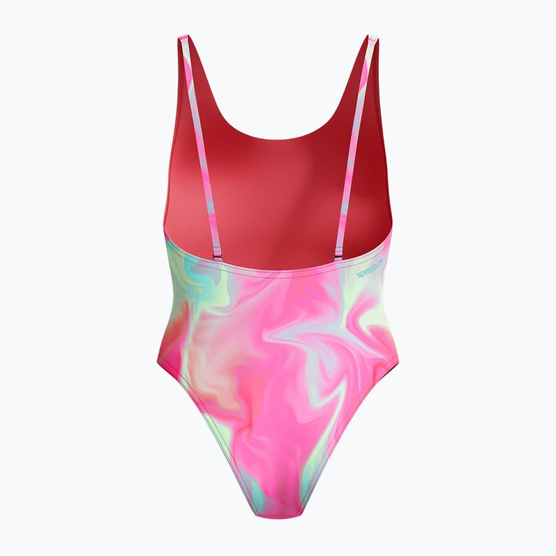 Costume da bagno intero donna Speedo Flu3nte Printed Convertible coral sands 2