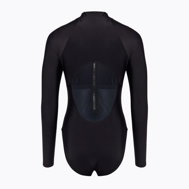 Speedo Printed LS Zip One Piece costume da bagno da donna rapture glow/dark teal 2