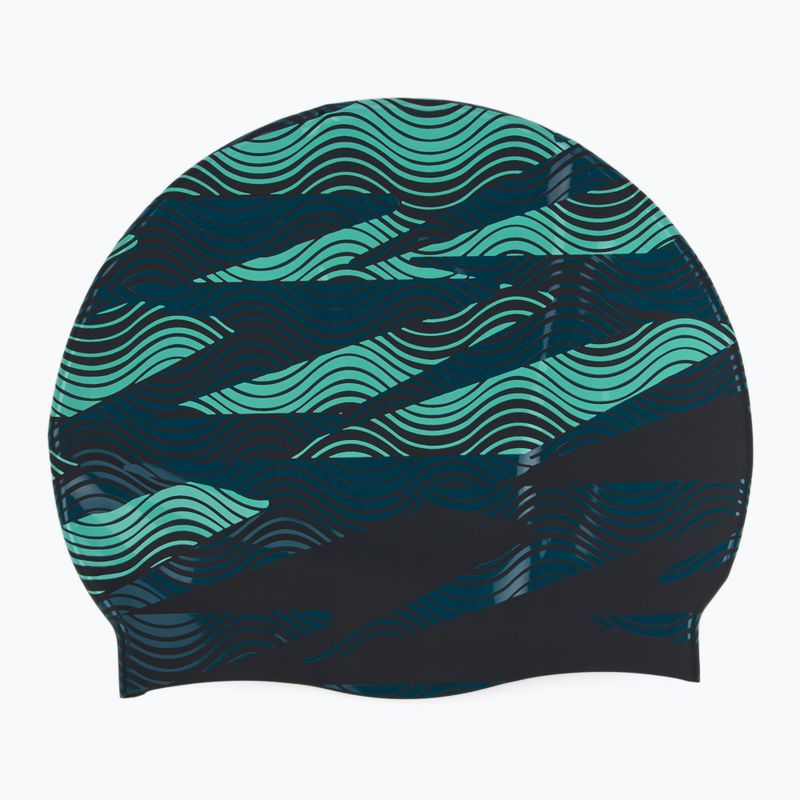 Speedo Cuffia in silicone stampato verde acqua scuro semi marea 2