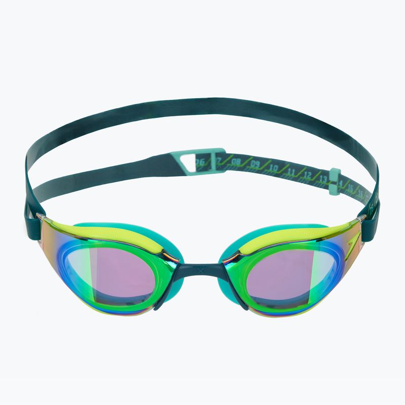 Occhiali da nuoto Speedo Fastskin Hyper Elite Mirror iper giallo/acciaio/smeraldo a specchio 2