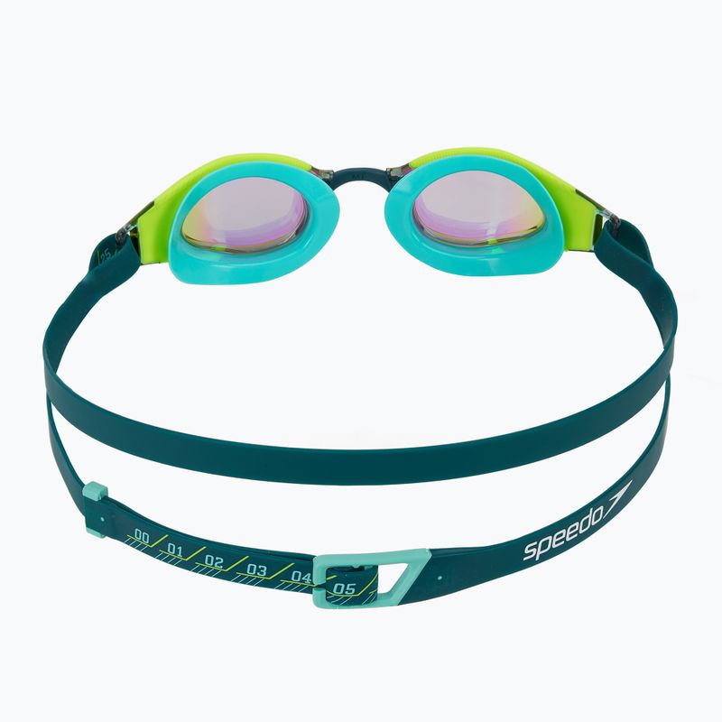 Occhiali da nuoto Speedo Fastskin Hyper Elite Mirror iper giallo/acciaio/smeraldo a specchio 4