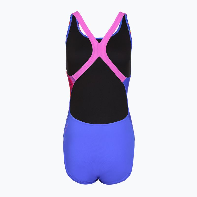 Costume da bagno intero da donna Speedo Placement Digital Powerback molten blend/cobalt pop 2