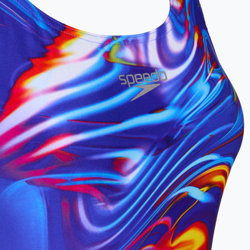 Costume da bagno intero da donna Speedo Placement Digital Powerback molten blend/cobalt pop 3