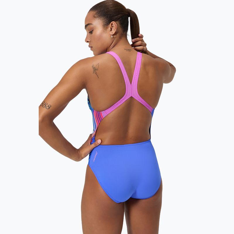 Costume da bagno intero da donna Speedo Placement Digital Powerback molten blend/cobalt pop 3