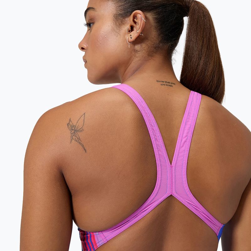 Costume da bagno intero da donna Speedo Placement Digital Powerback molten blend/cobalt pop 6