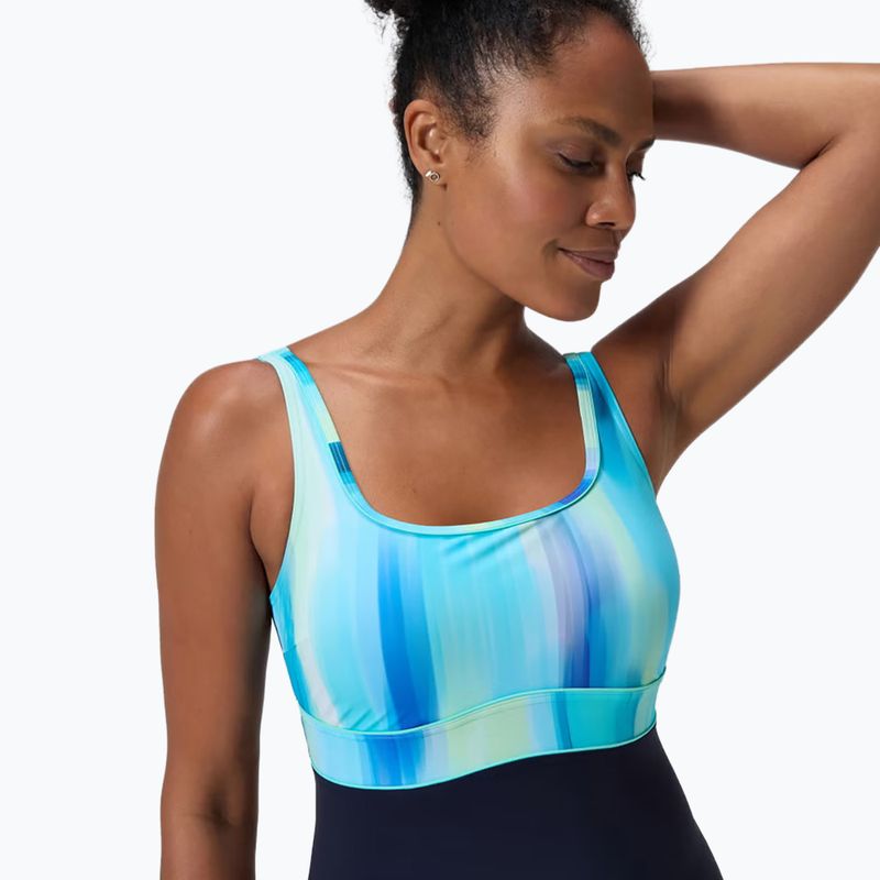 Costume da bagno intero donna Speedo Shaping Contour Eclipse Printed true navy/berry 9