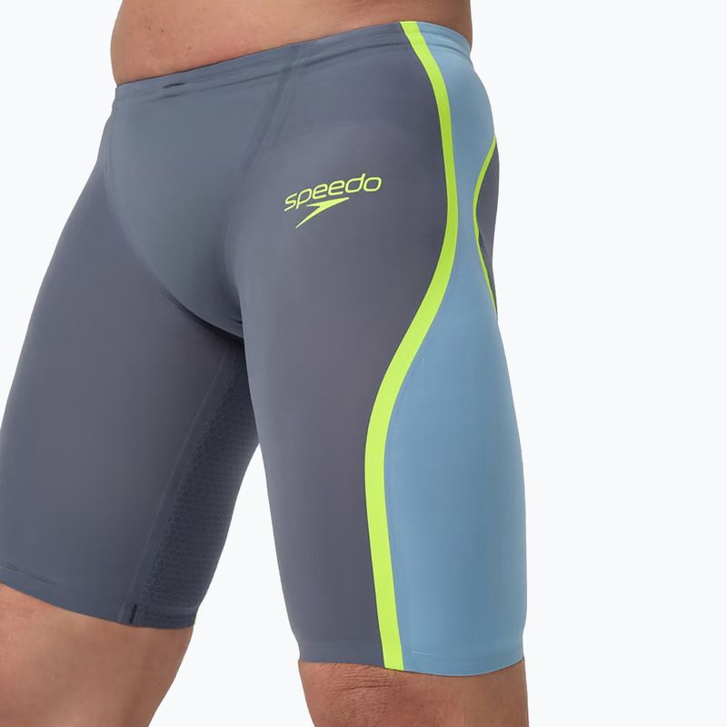 Speedo Fastskin LZR Intent 2.0 Uomo - Maglia da nuoto grigio piombo/blu acadia/giallo acido 5