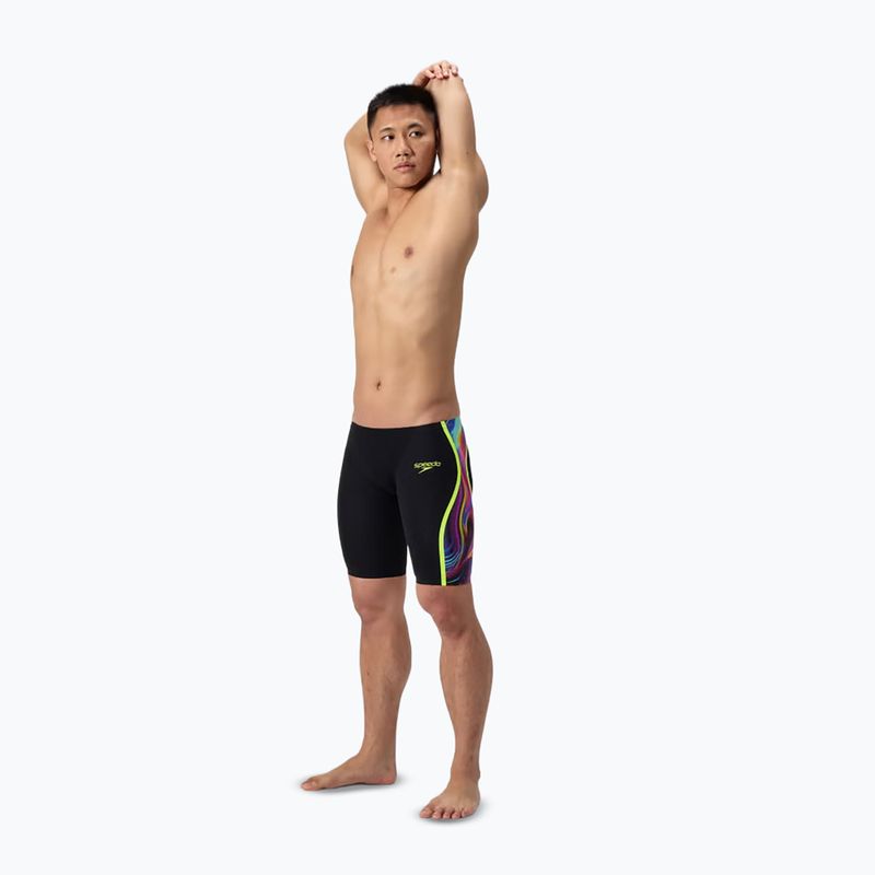 Jammer da nuoto da uomo Speedo Fastskin LZR Intent 2.0 Jammer black/molten blur/hyper yellow 2