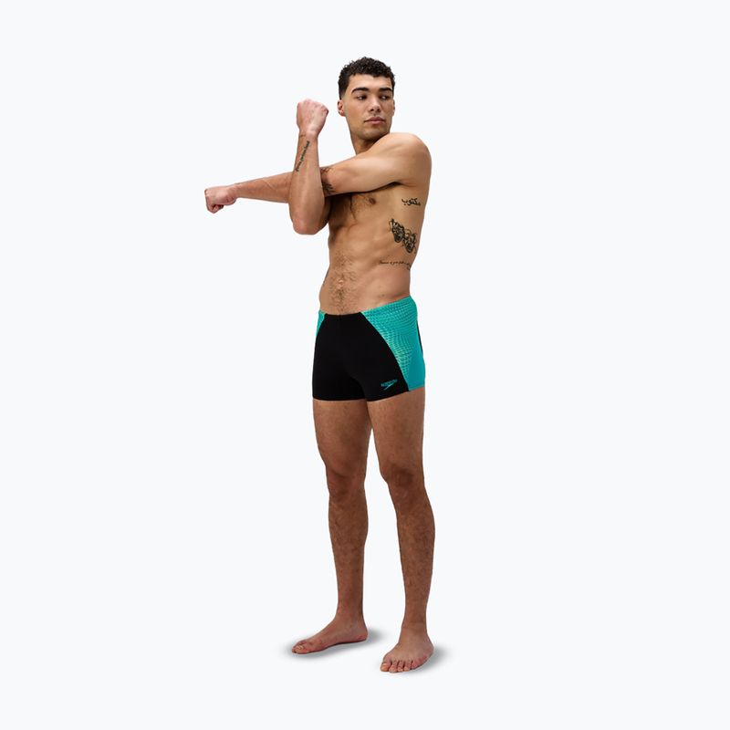 Speedo Endurance+ MAX Splice Aquashort boxer nuoto uomo nero/turchese gemma 2