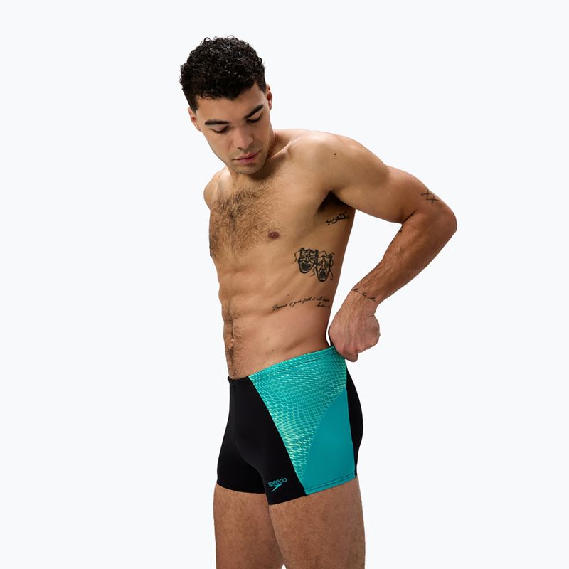 Speedo Endurance+ MAX Splice Aquashort boxer nuoto uomo nero/turchese gemma 4