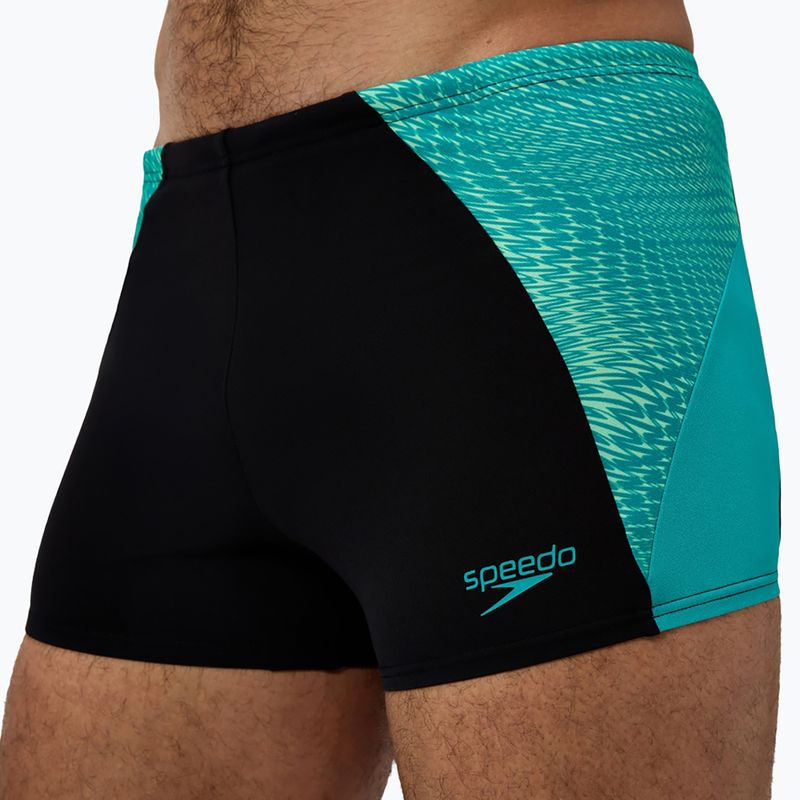 Speedo Endurance+ MAX Splice Aquashort boxer nuoto uomo nero/turchese gemma 5