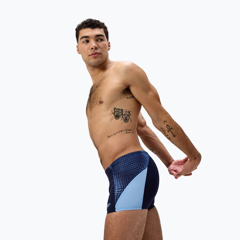 Speedo Endurance+ MAX Splice Aquashort boxer da uomo per il nuoto blu navy/blu zucchero 4
