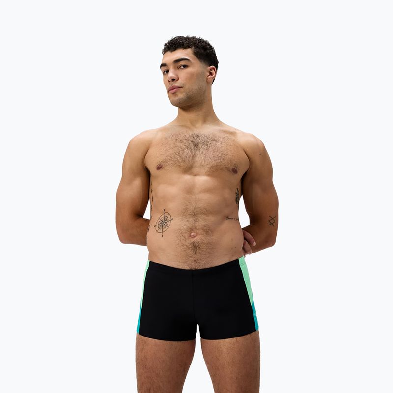Speedo Dive Aquashort uomo nero/turchese gemma boxer nuoto