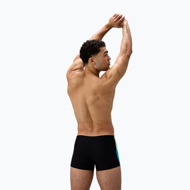 Speedo Dive Aquashort uomo nero/turchese gemma boxer nuoto 3