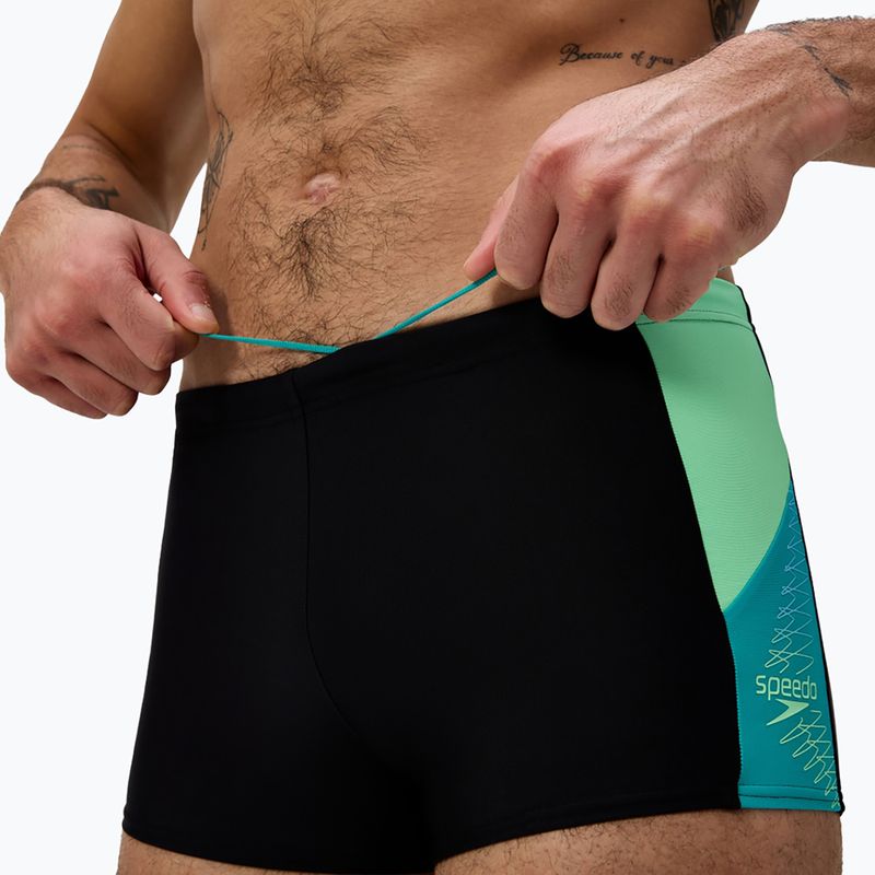 Speedo Dive Aquashort uomo nero/turchese gemma boxer nuoto 5