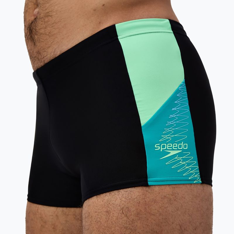 Speedo Dive Aquashort uomo nero/turchese gemma boxer nuoto 6