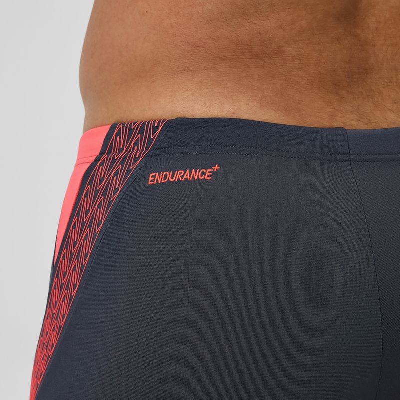 Boxer da nuoto Speedo Hyper Boom Splice uomo grigio piombo/corallo neon 7